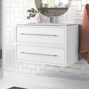 Milano 30 in. W x 18 in. D x 20 in. H Single Sink Wall Bathroom Vanity in White with Cultured Marble Top in White
