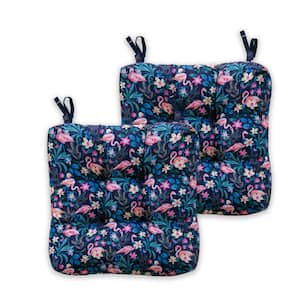 Vera Bradley 19 in. L x 19 in. W x 5 in. Thick, 2-Pack Patio Chair Cushions in Flamingo Garden
