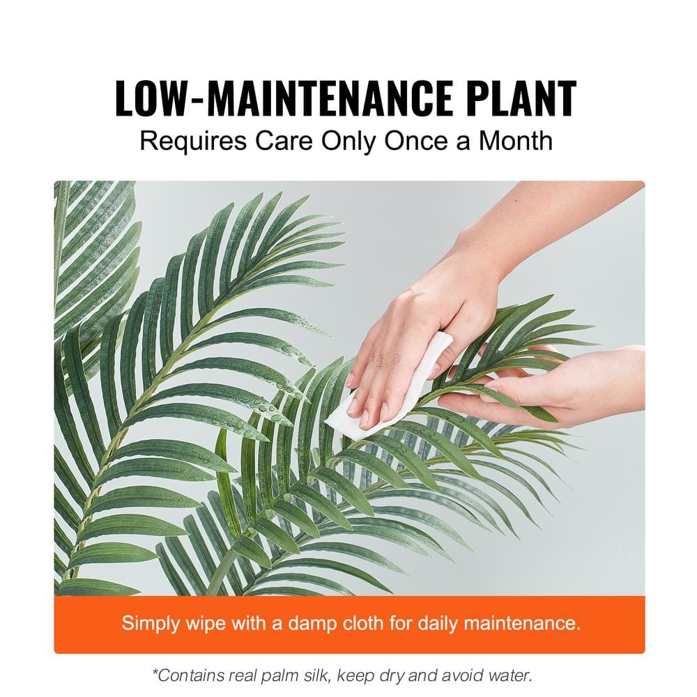 6.5 FT Green Plastic Potted Palm Floor Plant