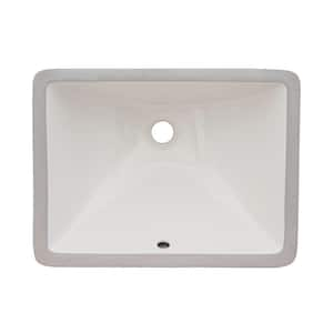 Krona 18 in. x 13 in . Rounded Corners Undermount Bathroom Sink in Biscuit Rectangular Porcelain Ceramic