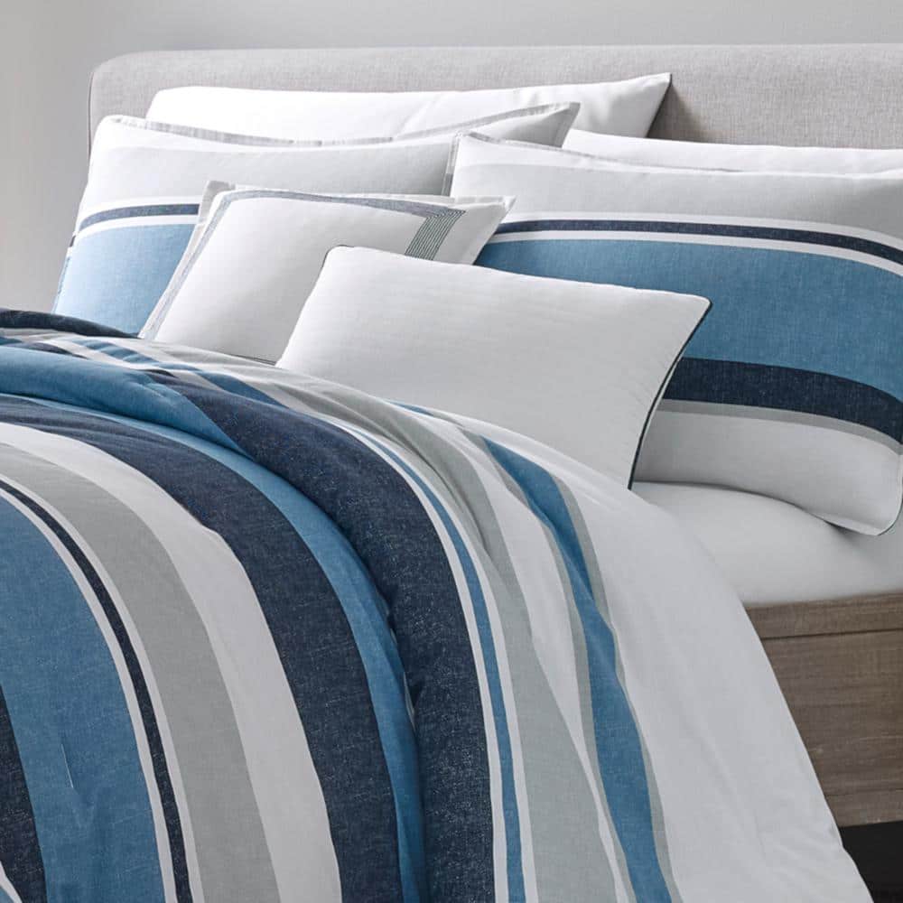 Nautica Westport 5-Piece Navy Blue Cotton Striped King Comforter Bonus Set - 2