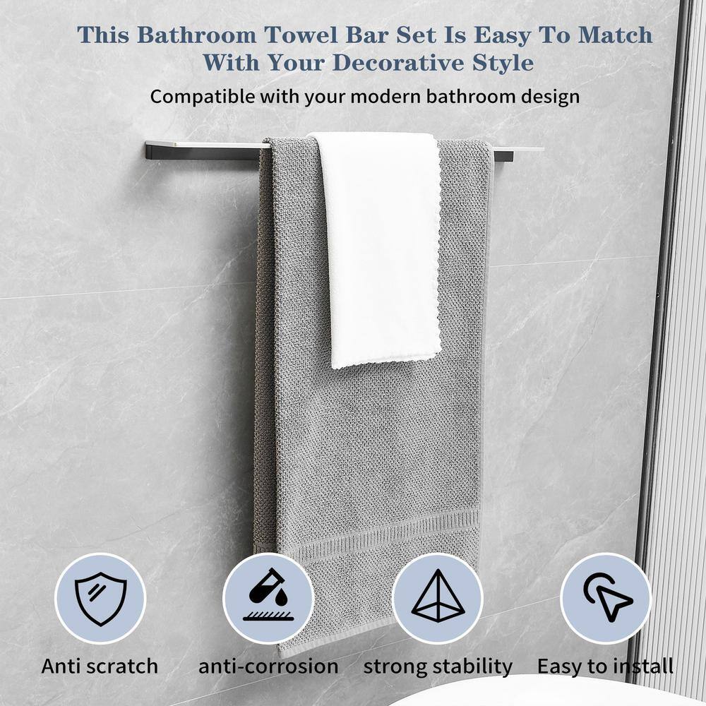 Black Nickel 24-Inch Stainless Steel 4-Piece Bath Hardware Set