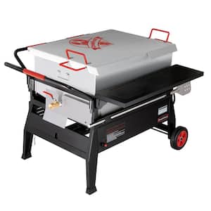 150 Qt. Double Sack Crawfish Boiler Outdoor Stove Propane Gas Grill Cooker in Black