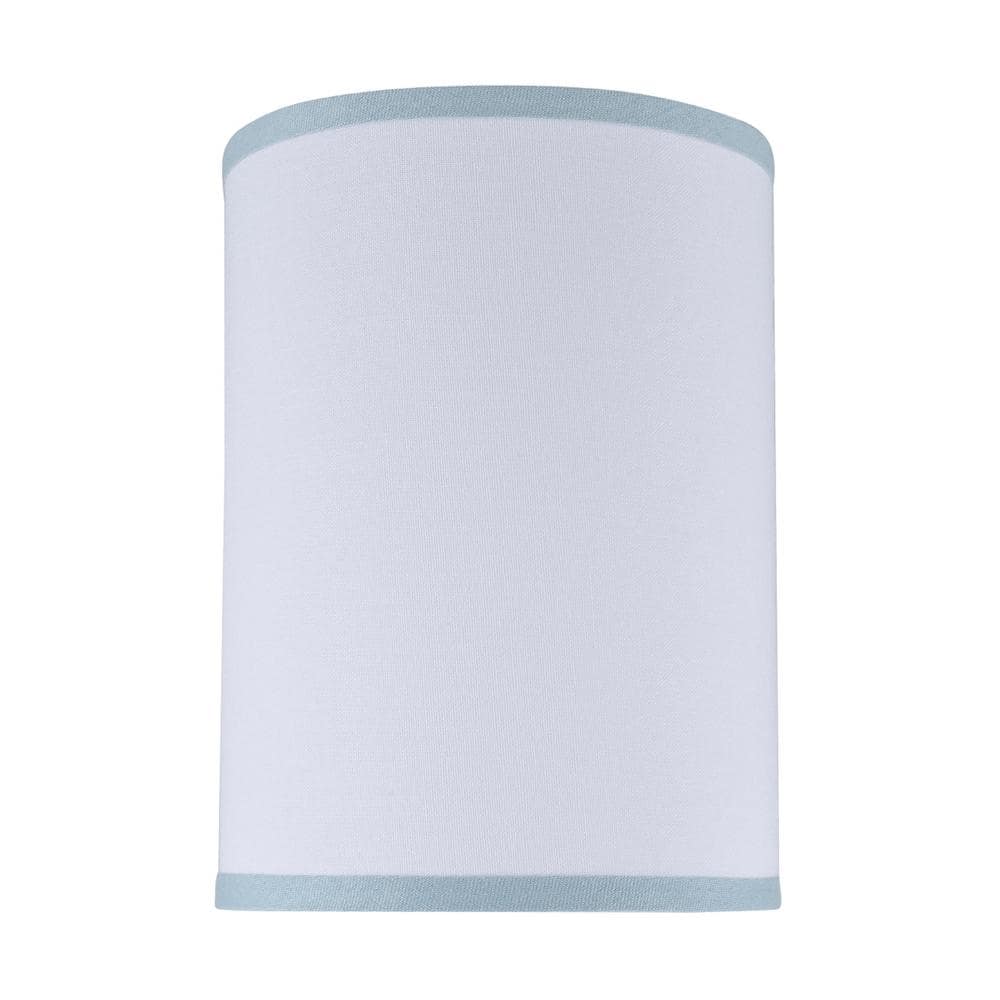 8 in. x 11 in. White and Light Blue Trim Hardback Drum/Cylinder Lamp Shade price history on PriceWatchPro