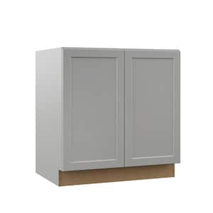 Designer Series Melvern Assembled 33x34.5x21 in. Full Door Height Bathroom Vanity Base Cabinet in Heron Gray