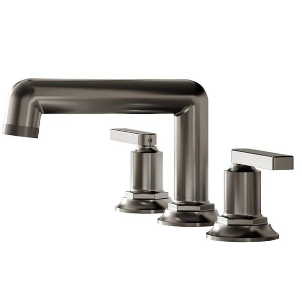 FLG 8 in. Widespread Double Handle Bathroom Faucet with Pop-up Drain Kit Brass 3-Holes Sink Vanity Taps in Brushed Nickel