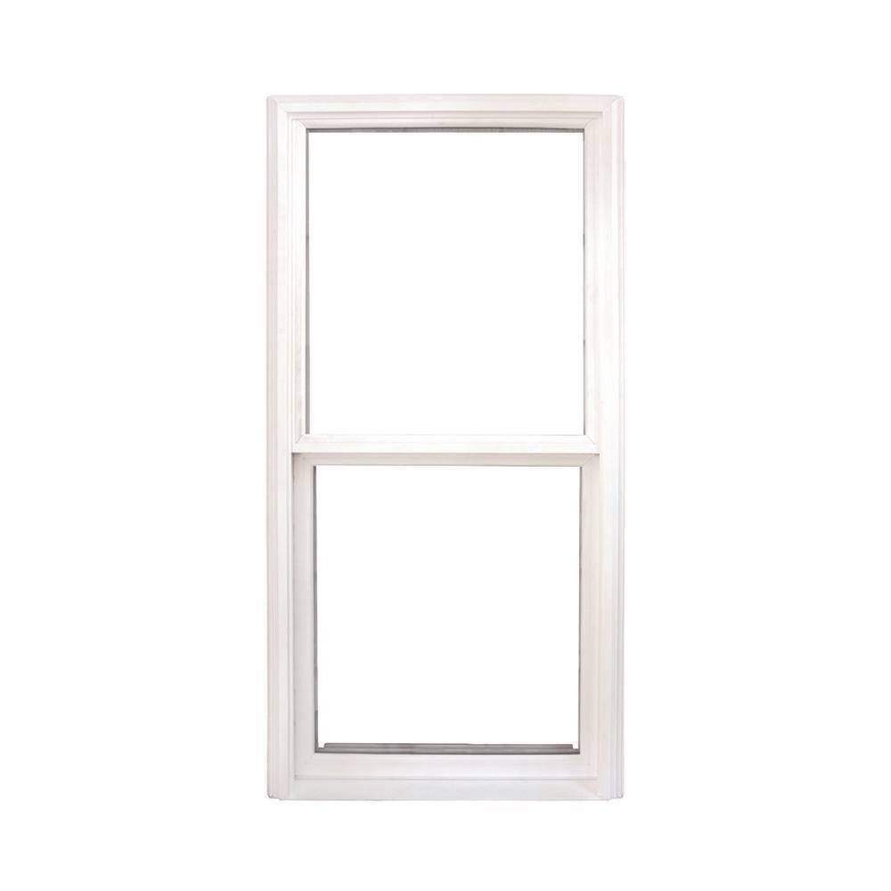 Ply Gem 35.5 in. x 71.5 in. Select Series HP2+ Double Glazed Glass Single Hung White Vinyl Fin