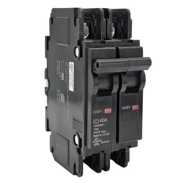 MCB 40 Amp 2-Pole, 120/240V AC, DIN Rail or Surface Mount. UL 489 Listed