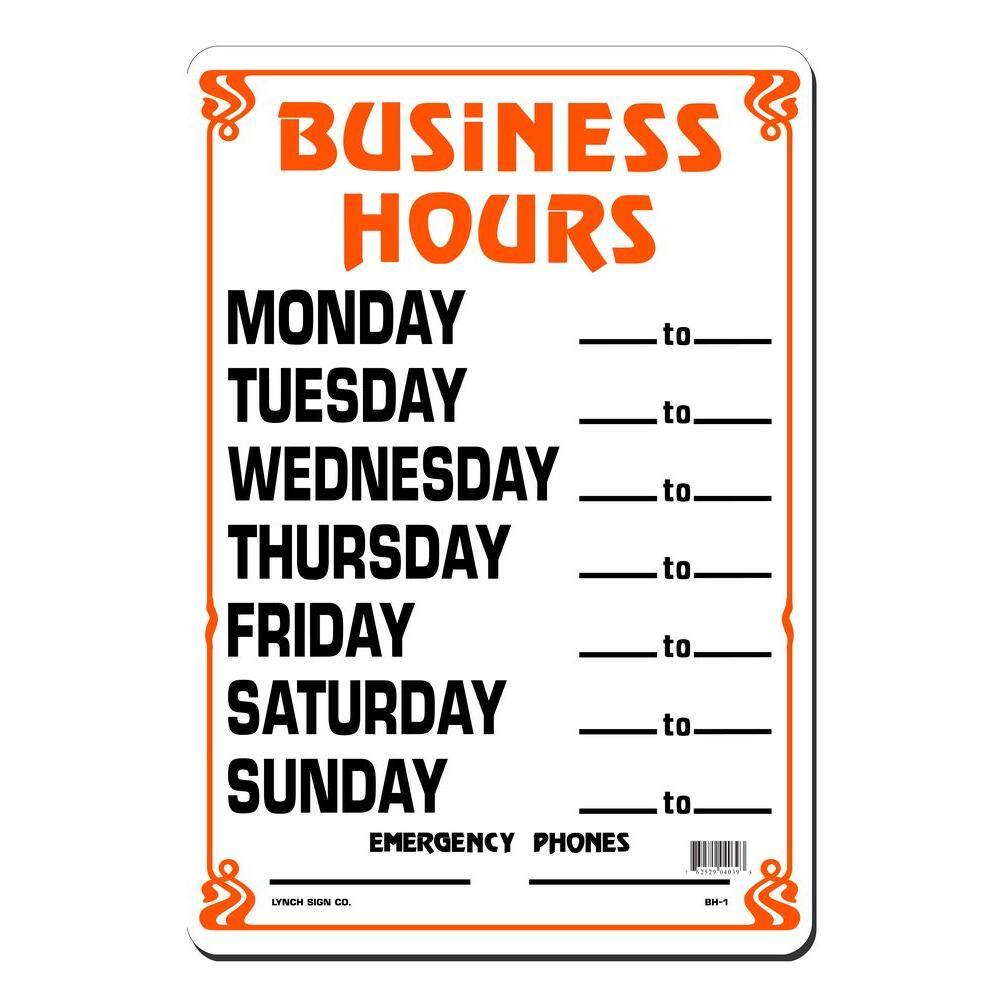 10 in. x 14 in. Business Hours Daily Sign Printed on More Durable, Thicker, Longer Lasting Styrene Plastic price history on PriceWatchPro
