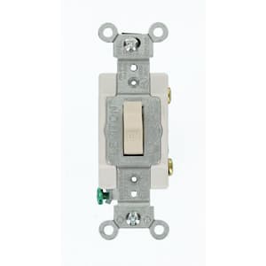 15 Amp Commercial Grade Single Pole Toggle Switch, Light Almond