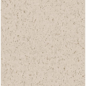 Callie Beige Concrete Paper Non-Pasted Textured Wallpaper