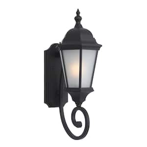 Brielle Collection 2-Light Black Outdoor Wall Lantern Sconce