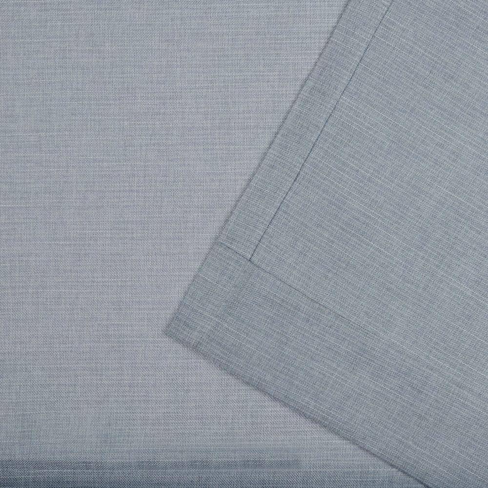 Chambray Blue Light-Filtering Faux Linen Curtain Panels, 54" x 96"