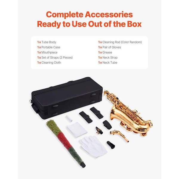 SKYSHALO Alto Saxophone E Flat Brass Saxophone Beginner Kit with