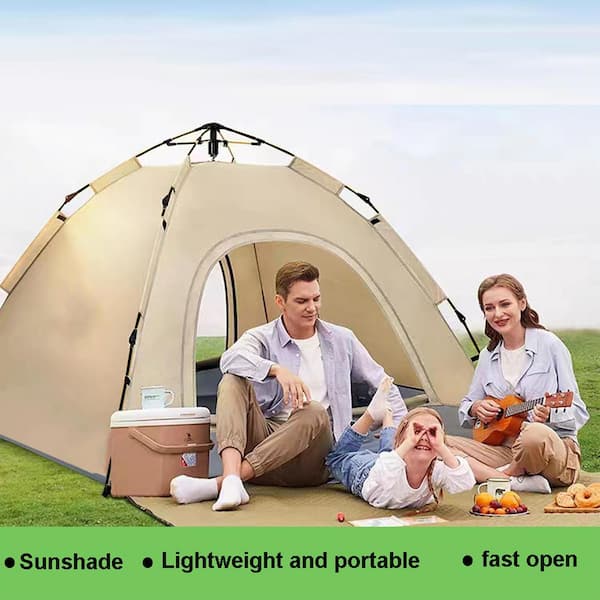 5 Person Beige Sport Dome Tent with Waterproof for Outdoor Camping Hiking JX 7553 The Home Depot