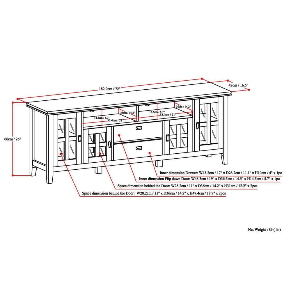 White Solid Wood 72 Inch TV Media Stand with Cabinets
