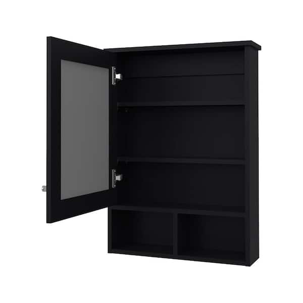 Black 20.9 in. W x 29 in. H Farmhose Rectangle MDF Framed Mirror Wall Mirror Vanity Mirror