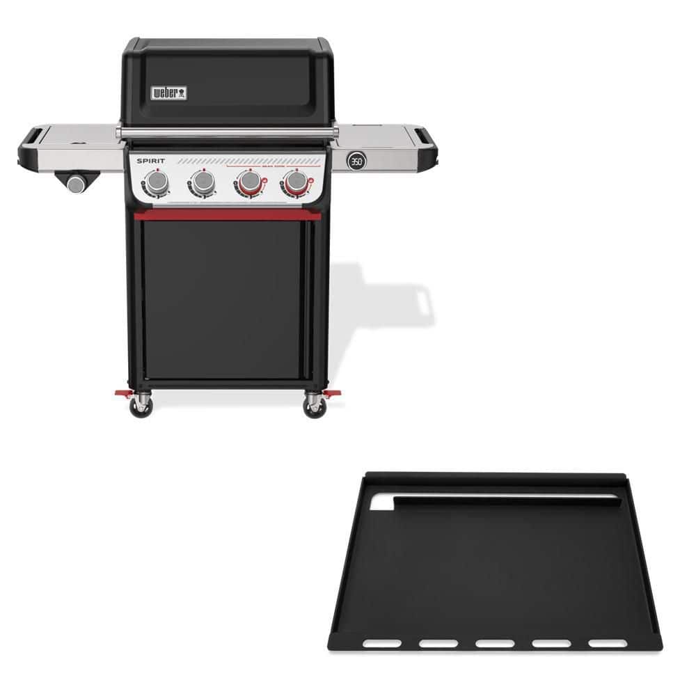 Spirit EP-435 4-Burner Liquid Propane Gas Grill with Sear Burner in Black with Rust-Resistant Griddle Insert