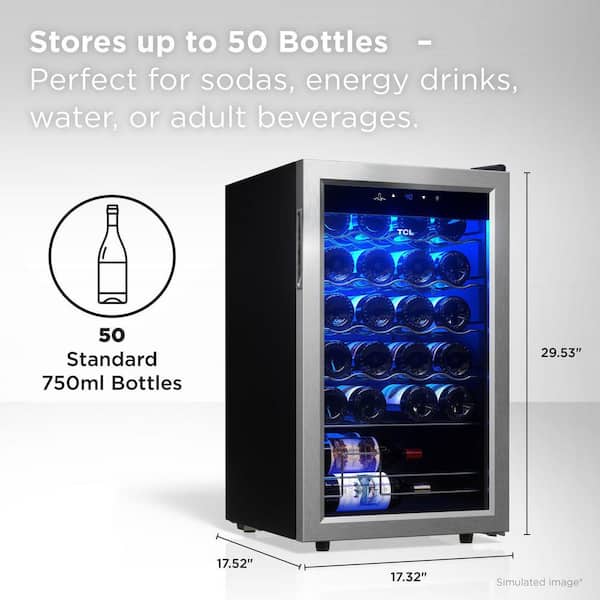 Single Zone 24-Wine Bottles Stainless Look Wine Cooler