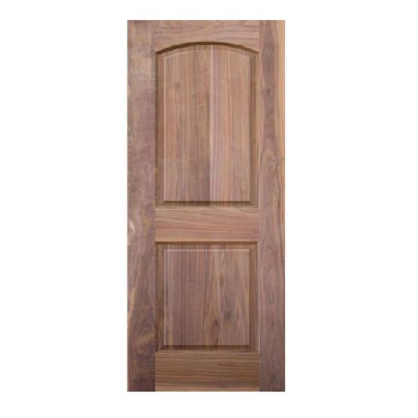 Krosscore 2-Panel Arch Top Honeycomb Core Walnut Wood Single Prehung Interior Door