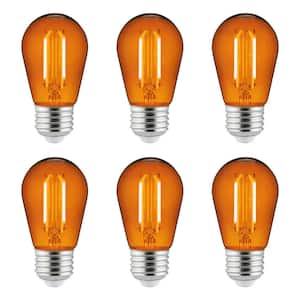 25-Watt Equivalent S14 Dimmable UL Listed E26 Base Decorative Bulbs, Orange (6 Pack)
