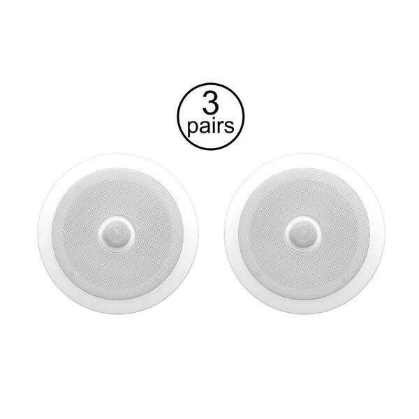 Pyle PDIC80 8 in. 300-Watt 2-Way in Ceiling/Wall Speakers System Home (3-Pairs)