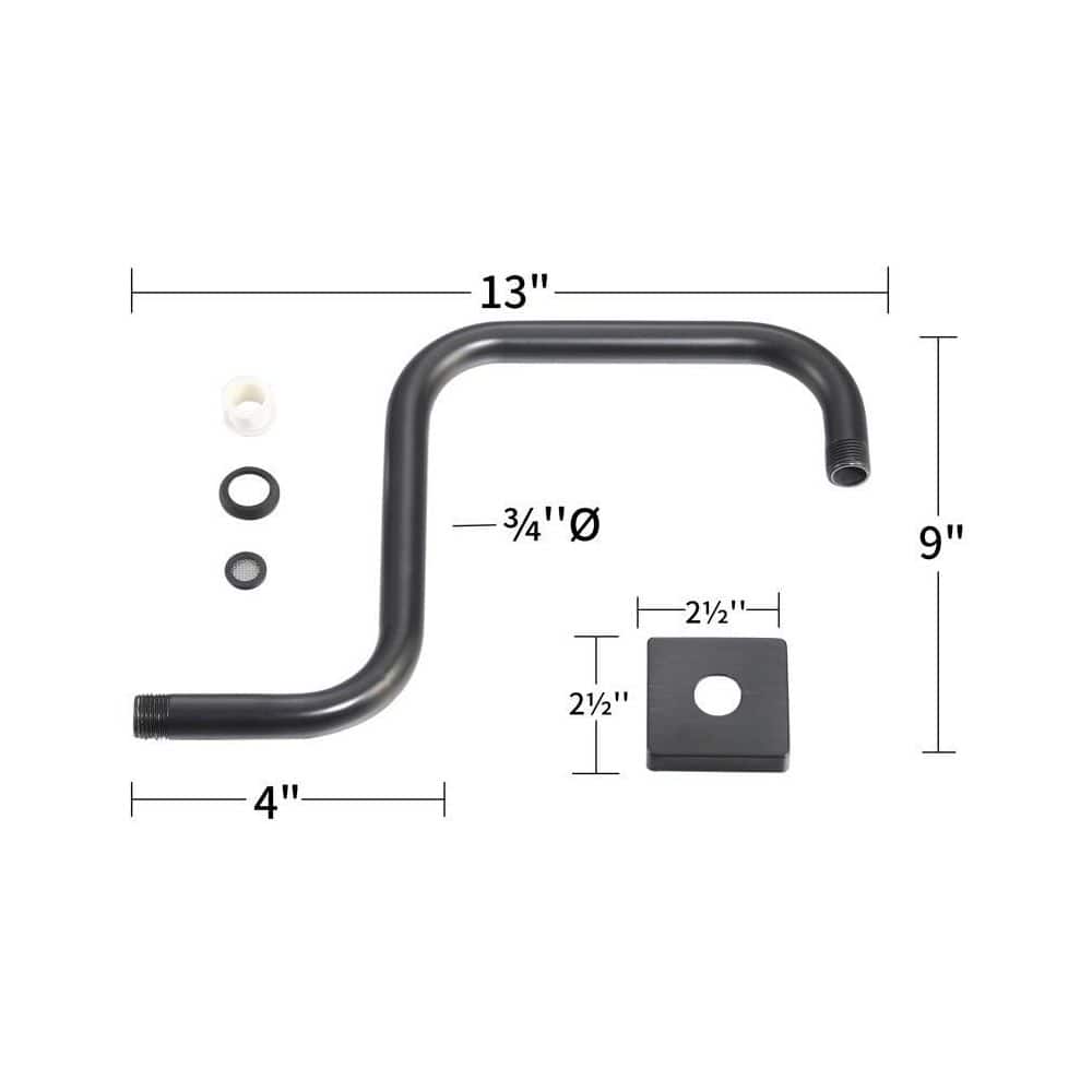 Rubbed Bronze Wall-Mounted Gooseneck Shower Arm