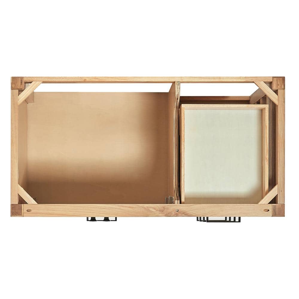 Cambridge 42'' Oak Freestanding Bathroom Vanity with Carrara Marble Top