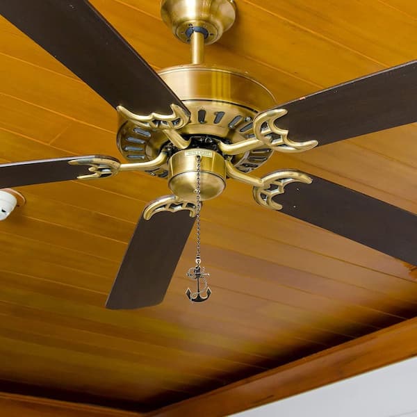 4 Pieces Bronze Vintage Anchor and Wheel Ceiling Fan Pull Chain with 14 Inches Fan Pulls Chain Extender