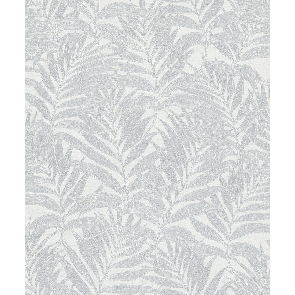Hotel Collection Silver Botanical Palm Leaf Glitter Finish Non-Pasted Non-W