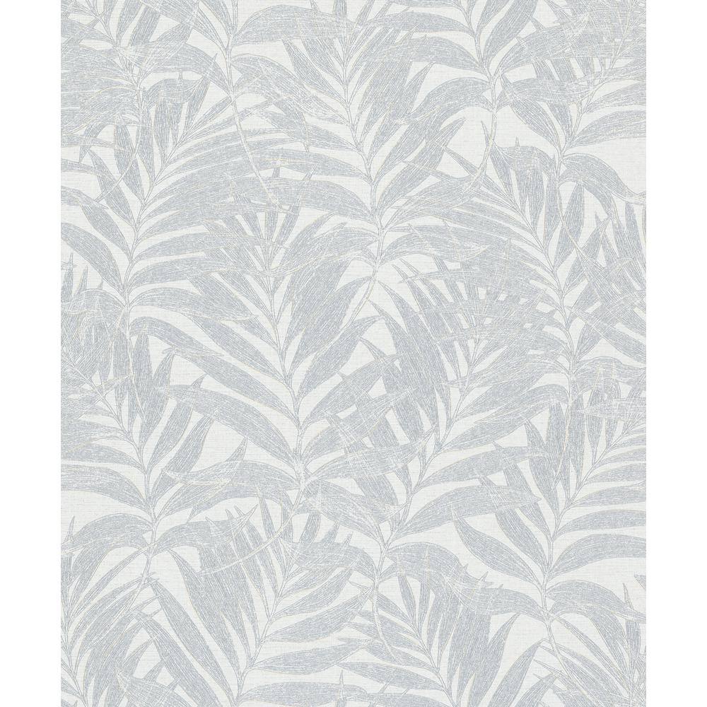 Hotel Collection Silver Botanical Palm Leaf Glitter Finish Non-Pasted Non-W