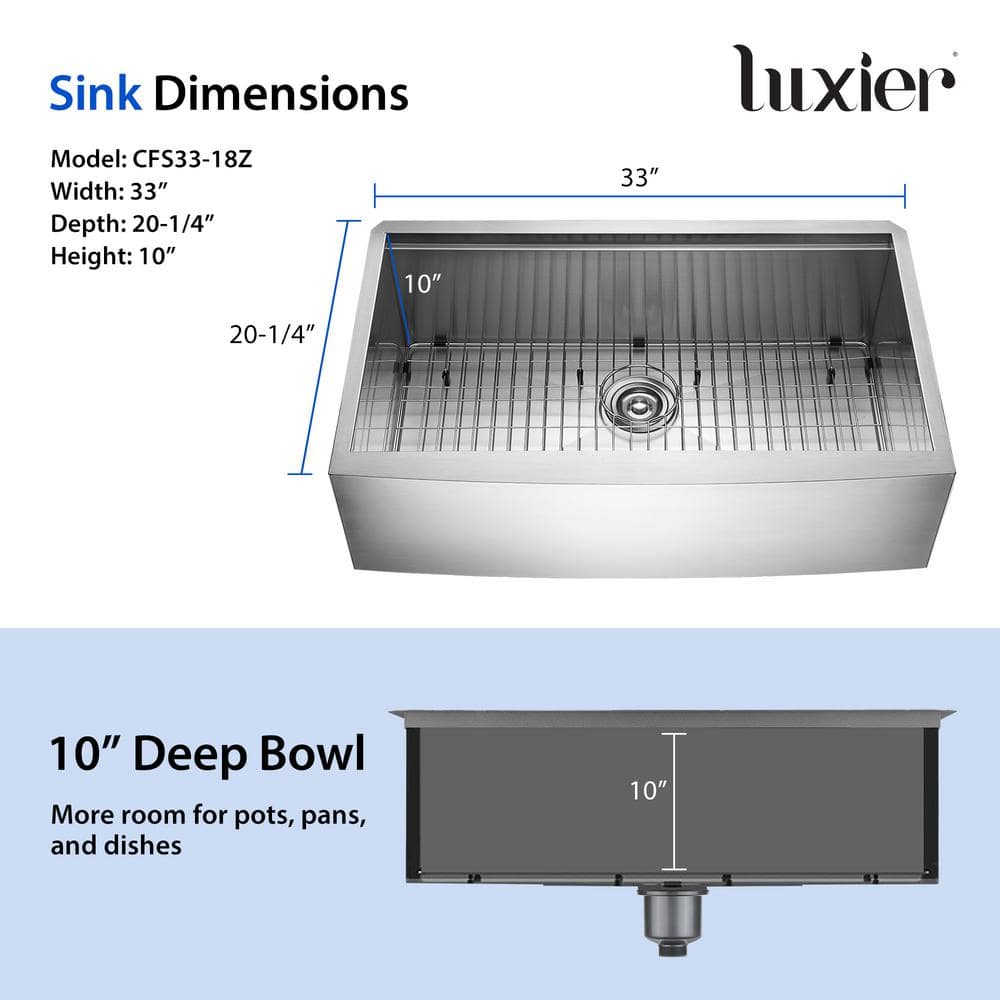 Farmhouse Apron Single Bowl Stainless Steel Kitchen Sink with Accessories