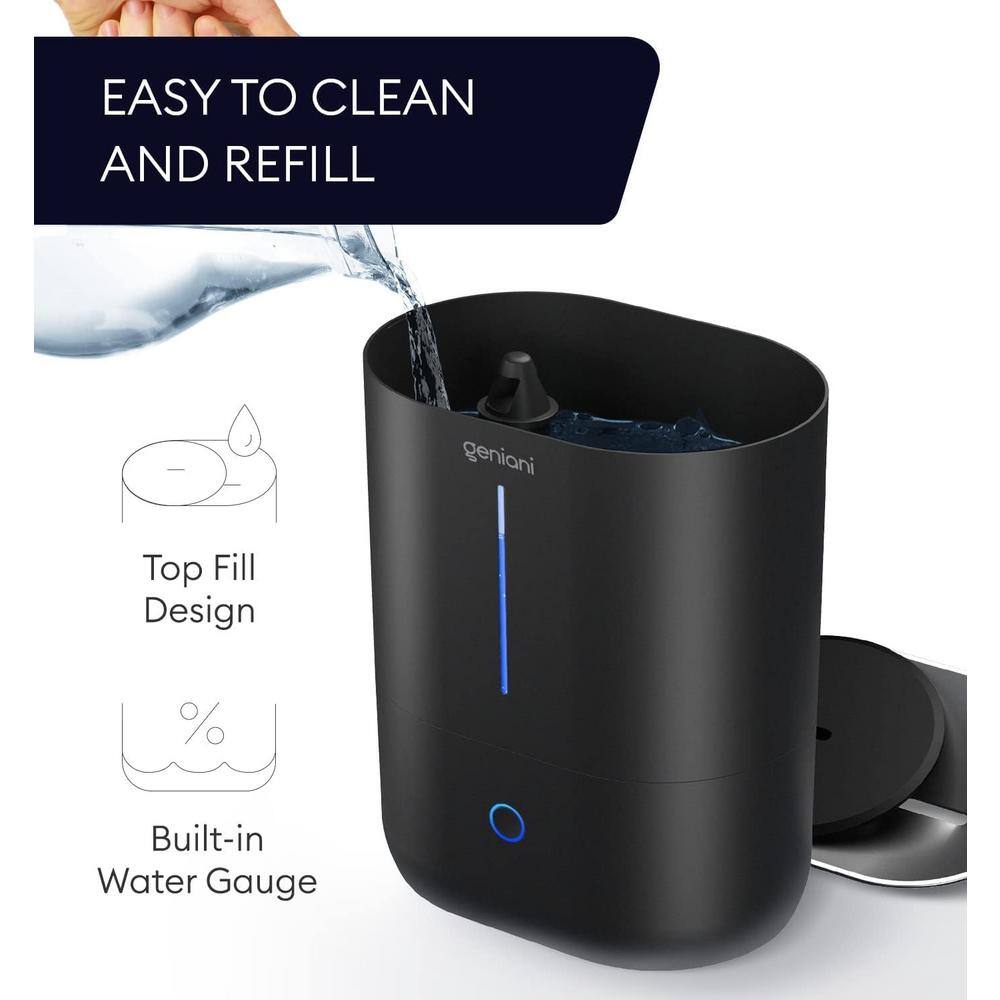 Geniani 4L Black Ultrasonic Cool Mist Humidifier with Touch Control