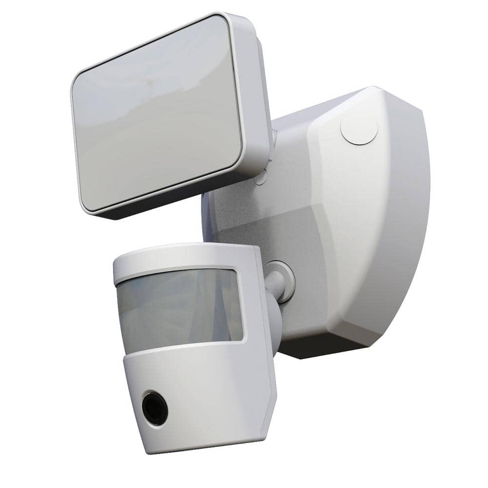 SECUR360 1200 Lumens Integrated LED Motion Sensor Wired Single Head White Outdoor Security Light with Video Wi-Fi HZ-9311-WH Sansujyuku sansujyuku.com