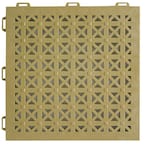 StayLock Perforated Tan 12 in. x 12 in. x 0.56 in. PVC Plastic Interlocking Outdoor Floor Tile (Case of 26)