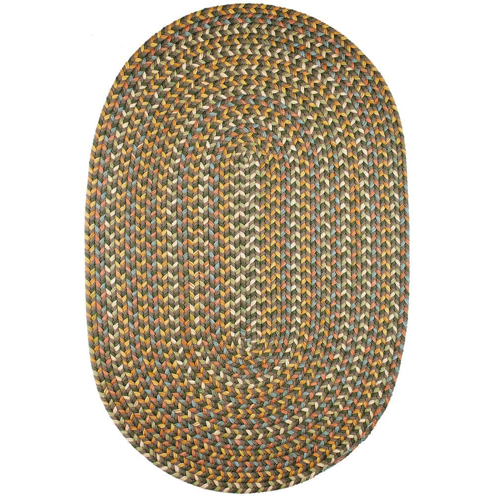 Rhody Rug Revere Dk. Taupe 5 ft. x 8 ft. Oval Indoor/Outdoor Braided