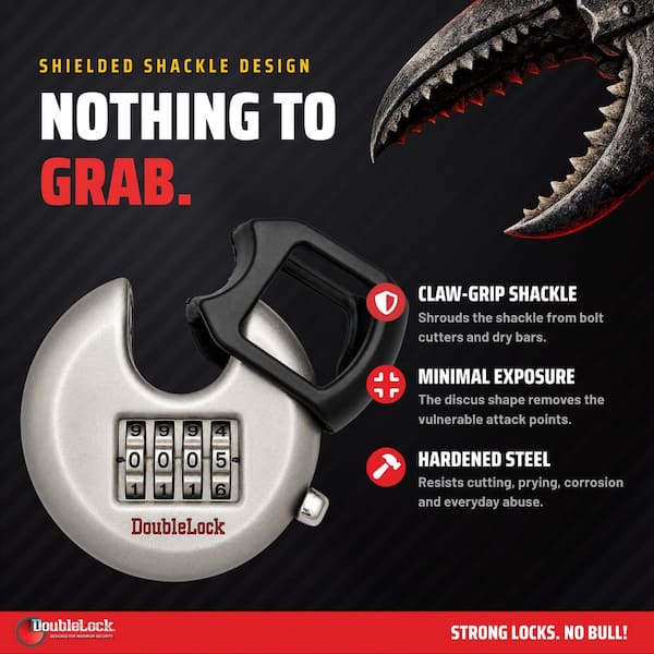 Crab Combo, 2-3/4 in. 4-Dial Combination Discus Padlock with Shroud (2-Pack)