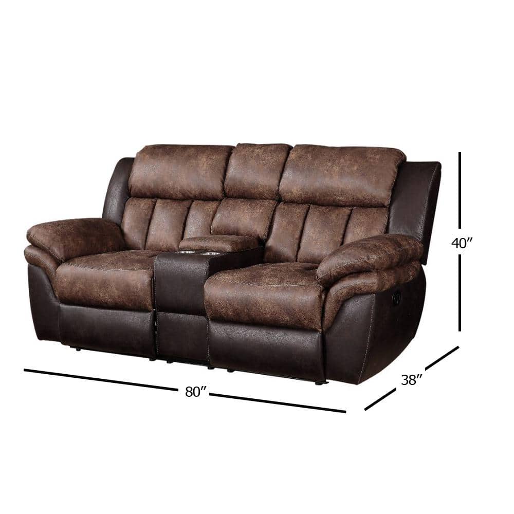 Jaylen Brown Microfiber Reclining Loveseat with Cup Holder