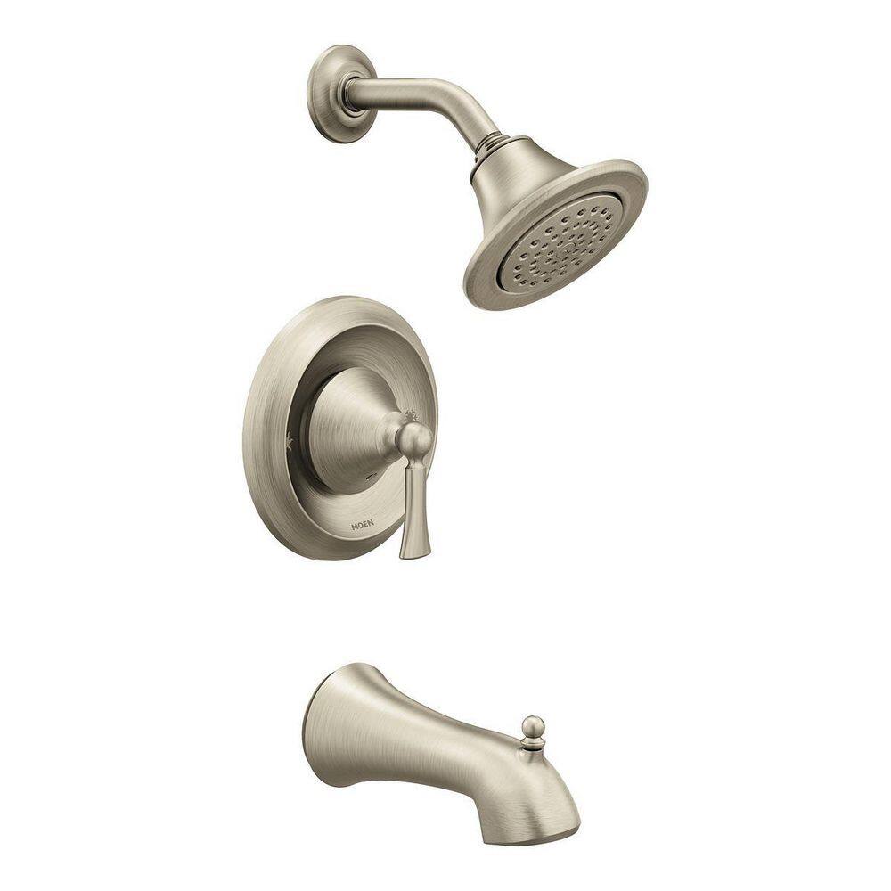 Wynford 1 Handle Wall Mounted Tub & Shower Trim Kit with Spout in Brushed Nickel (Valve Not Included) price history on PriceWatchPro