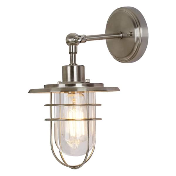 Home Decorators Collection 1-Light Brushed Nickel Wall Sconce