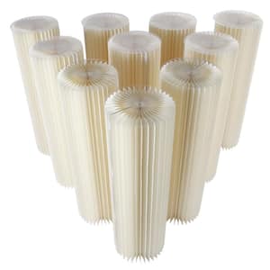 39.3 in. H Wedding Centerpieces White Foldable Cardboard PVC Plastic Cylinder Flower Stand (10-Piece)