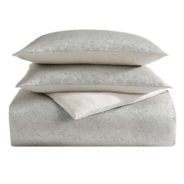 Speckled Weave 3-Piece Taupe Satin Queen Comforter Set