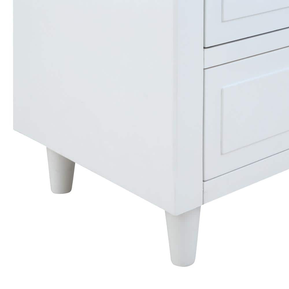 Modern Black 3-Drawer Exquisite Solid Wood Cabinet Nightstand(28.1 in. H x 27.9 in. W x 16.9 in. D) - thumbnail 6
