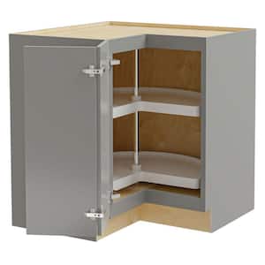 Richmond Vesuvius Gray Plywood Shaker Ready to Assemble Lazy Suzan Corner Kitchen Cabinet 33 in W x 21 in D x 34.5 in H