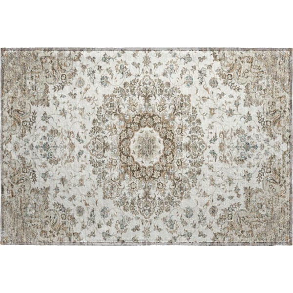 Mayfield Premium Machine Washable Abstract AMF2495 Ivory 2 ft. x 3 ft. Accent Rug