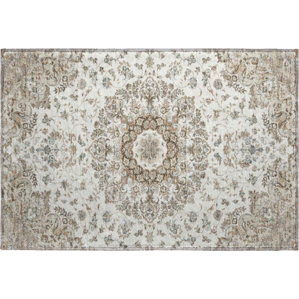 Mayfield Premium Machine Washable Abstract AMF2495 Ivory 3 ft. x 4 ft. Area Rug price history on PriceWatchPro