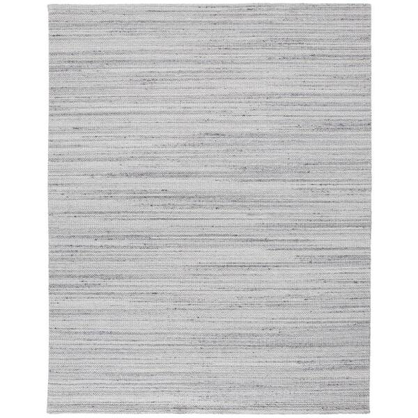 Weave & Wander Foxwood Light Gray/Silver 8 ft. x 10 ft. Striped Wool Area Rug