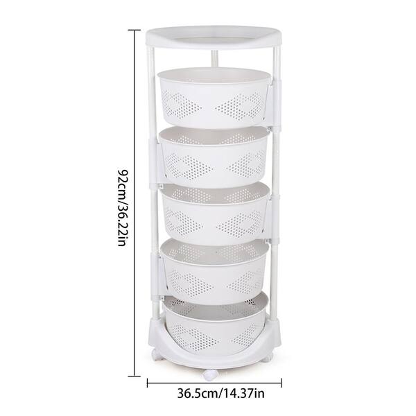 IRIS 3 Tier Curved Edge Storage Shelf White - Office Depot