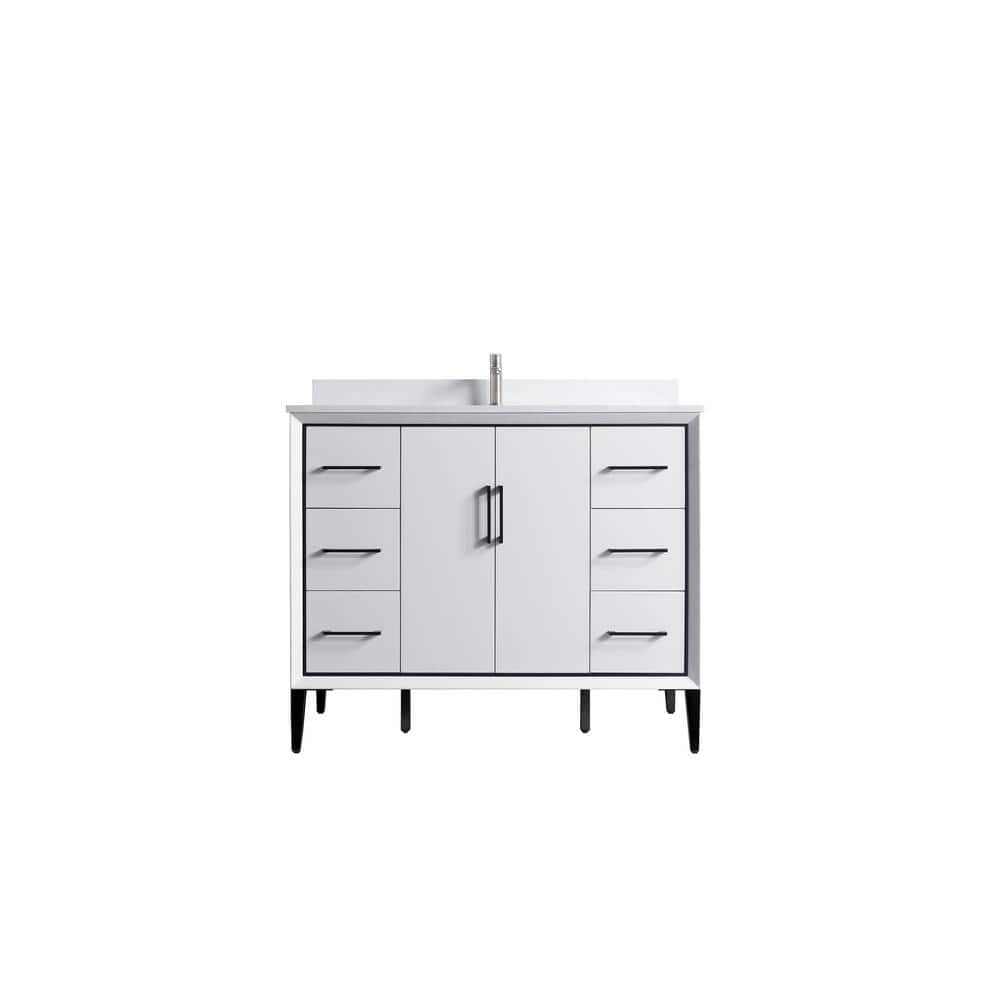 VSD 42 in. W x 22 in. D x 35 in. H Single Sink Freestanding Bath Vanity in 