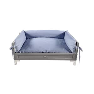 ECOFLEX Manhattan Large Grey Raised Dog Bed with Cushion